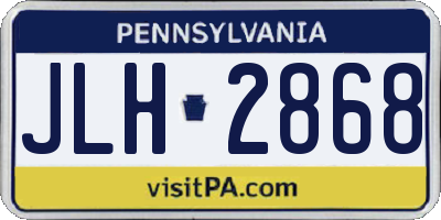 PA license plate JLH2868