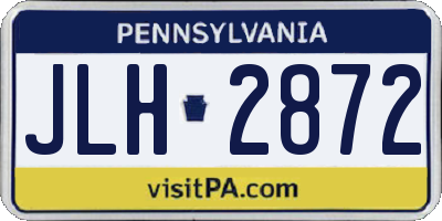 PA license plate JLH2872