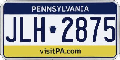PA license plate JLH2875