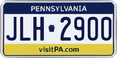 PA license plate JLH2900