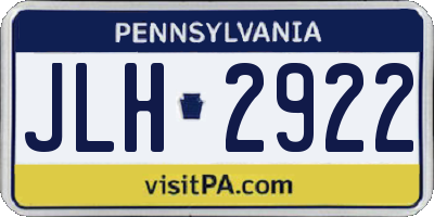 PA license plate JLH2922