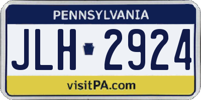 PA license plate JLH2924