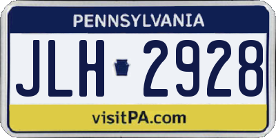 PA license plate JLH2928