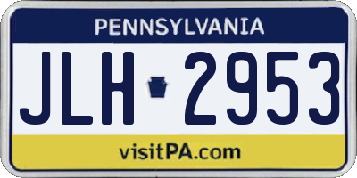 PA license plate JLH2953