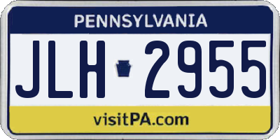 PA license plate JLH2955