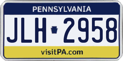 PA license plate JLH2958
