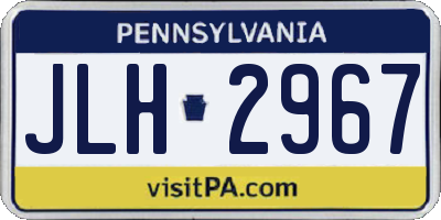 PA license plate JLH2967