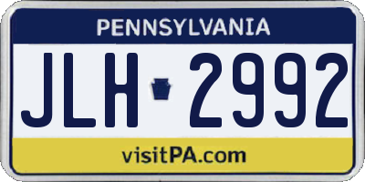 PA license plate JLH2992