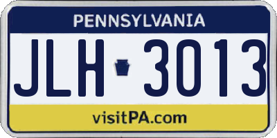 PA license plate JLH3013