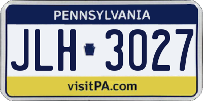PA license plate JLH3027