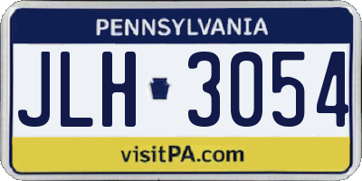 PA license plate JLH3054