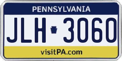 PA license plate JLH3060