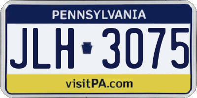 PA license plate JLH3075