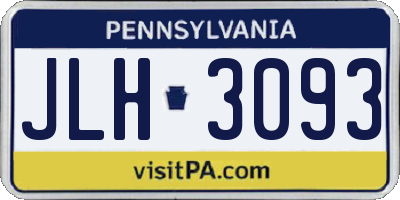 PA license plate JLH3093
