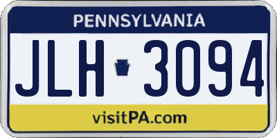 PA license plate JLH3094