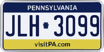 PA license plate JLH3099