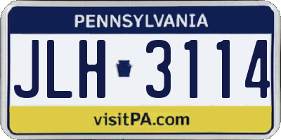 PA license plate JLH3114