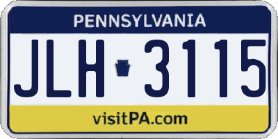 PA license plate JLH3115