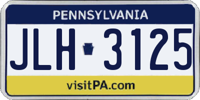 PA license plate JLH3125