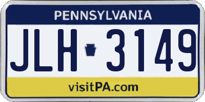 PA license plate JLH3149
