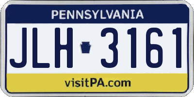 PA license plate JLH3161