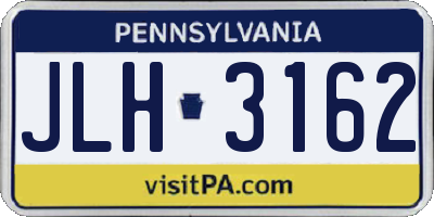 PA license plate JLH3162
