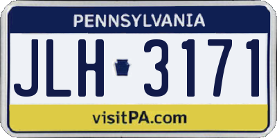 PA license plate JLH3171