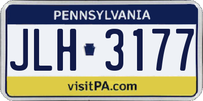 PA license plate JLH3177