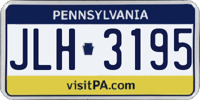 PA license plate JLH3195