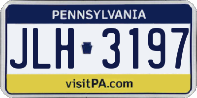 PA license plate JLH3197
