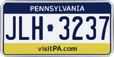 PA license plate JLH3237