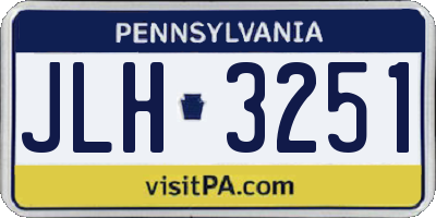 PA license plate JLH3251
