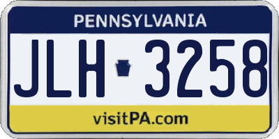 PA license plate JLH3258