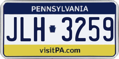 PA license plate JLH3259