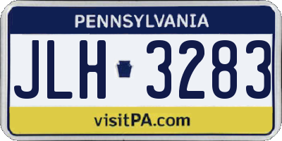 PA license plate JLH3283