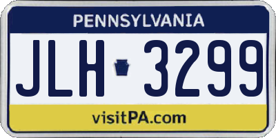 PA license plate JLH3299
