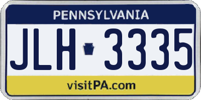 PA license plate JLH3335