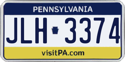 PA license plate JLH3374