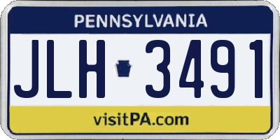 PA license plate JLH3491
