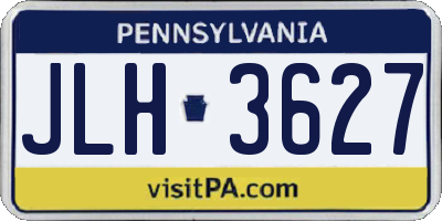 PA license plate JLH3627