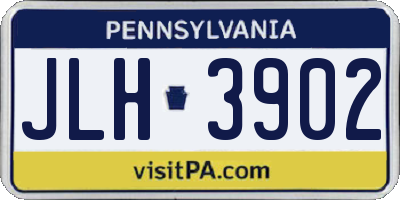 PA license plate JLH3902
