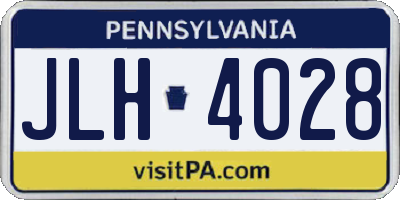 PA license plate JLH4028