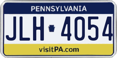 PA license plate JLH4054