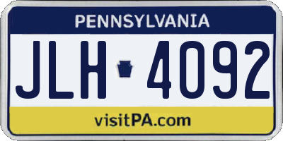 PA license plate JLH4092