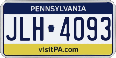 PA license plate JLH4093
