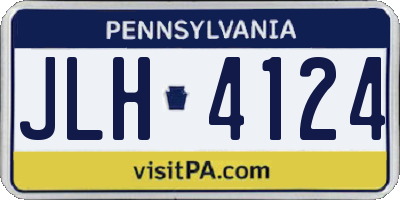 PA license plate JLH4124