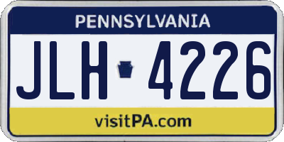 PA license plate JLH4226