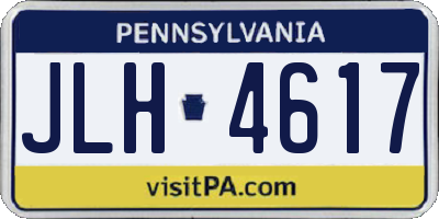 PA license plate JLH4617