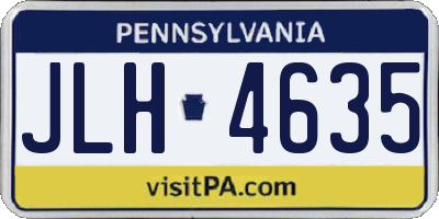 PA license plate JLH4635