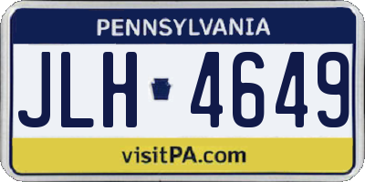 PA license plate JLH4649